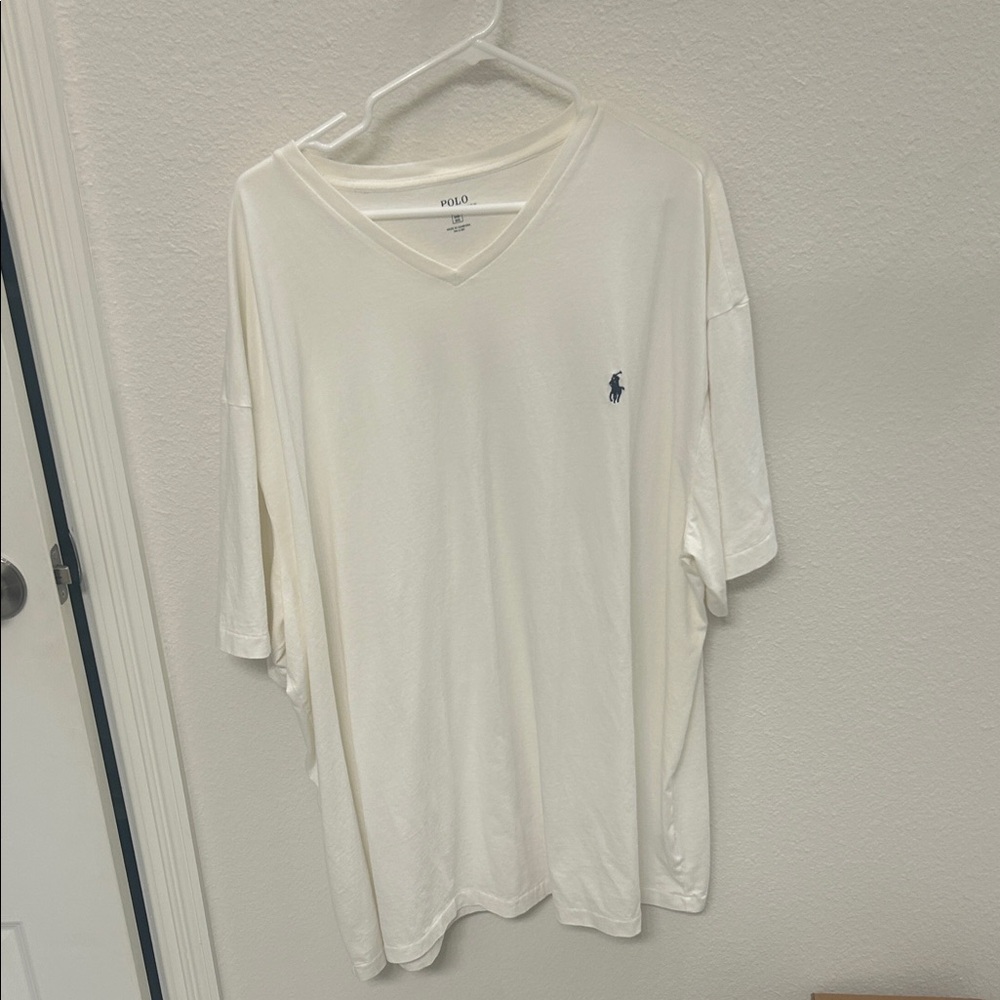Polo by Ralph Lauren Men's Cream V-Neck Tee